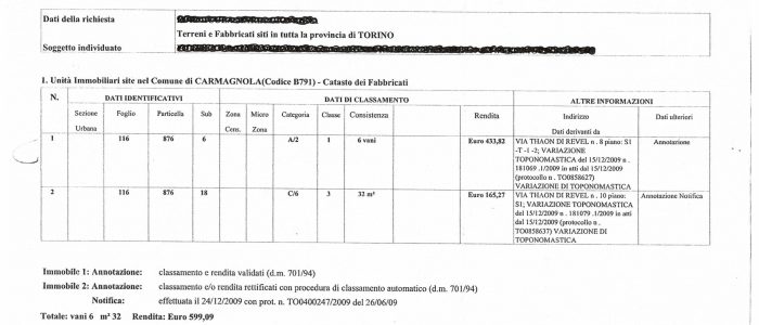 visura catastale immobile